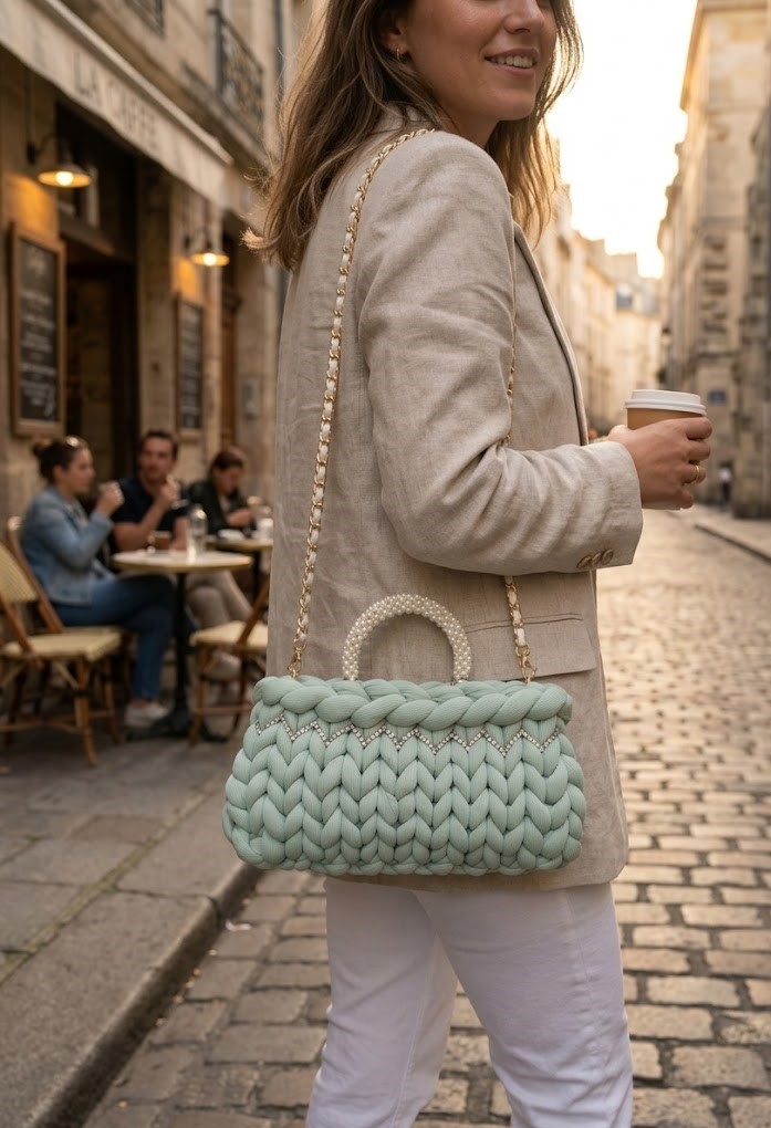 ##L'Eclat di Menta – Borsa Baguette Bijou##